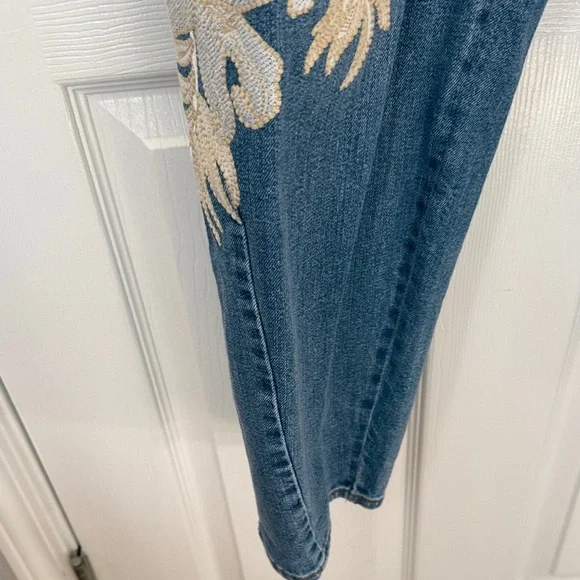 Chico's Blue Jeans with Cream Embroidery - Picture 3 of 5